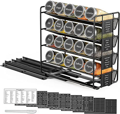 Pull Out Spice Rack Organizer with 20 Cans