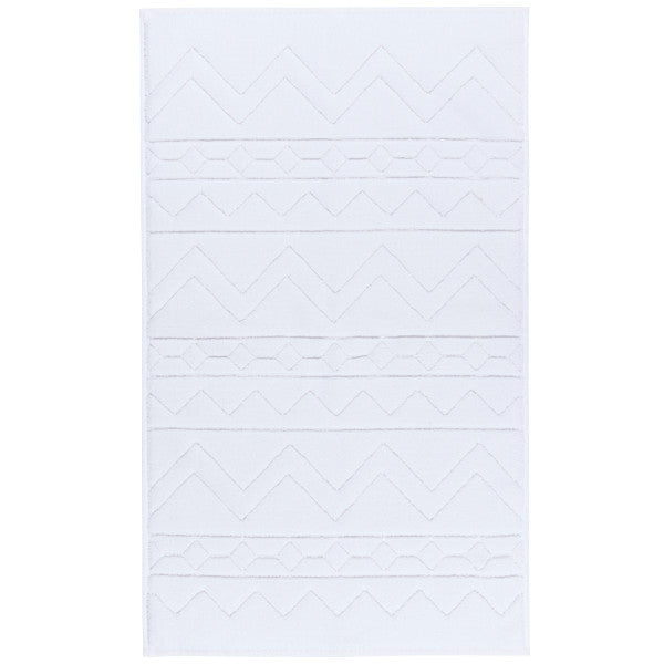 White Jacquard Bathmat