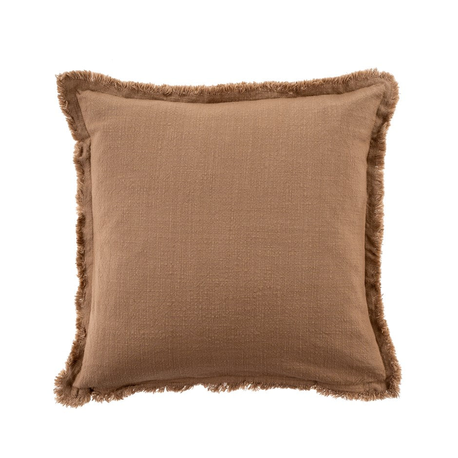 Frayed Edge Pillow - Terracotta