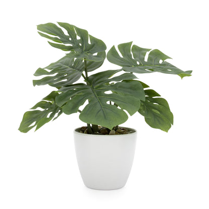 Faux Potted Monstera 10"