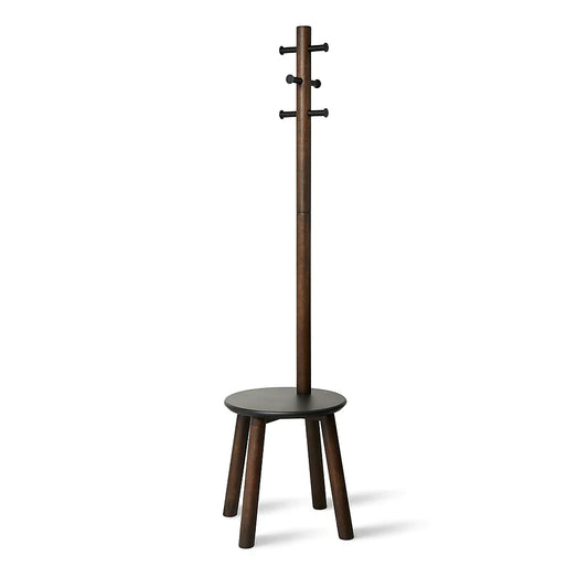 Pillar Stool and Coat Rack - Black