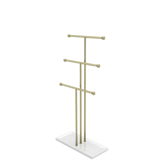 Trigem White & Brass Jewelry Stand